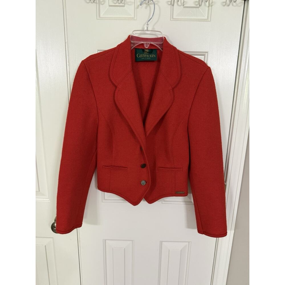 Giesswein Wool Blazer Red Tailored Excellent Condition 38